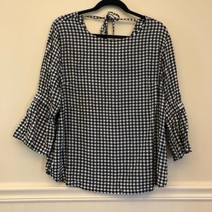 Maurices Bell Sleeve Checkered Top